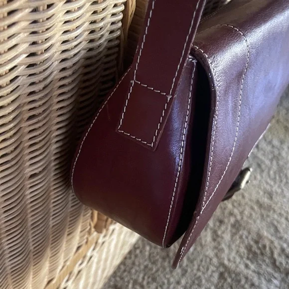 Vintage Claudia Firenze Brown Leather Saddle Shoulder Bag - Picture 9 of 12